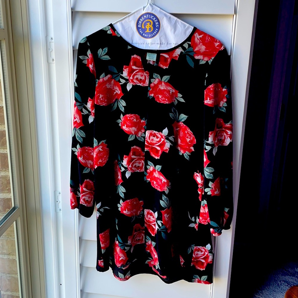 Large Mia Chica Rose long sleeve dress